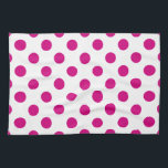 Fuchsia polka dots tea towel<br><div class="desc">Fuchsia and white polka dots</div>