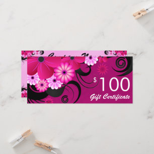 Fuchsia Purple Elegant Custom $100 Gift Voucher