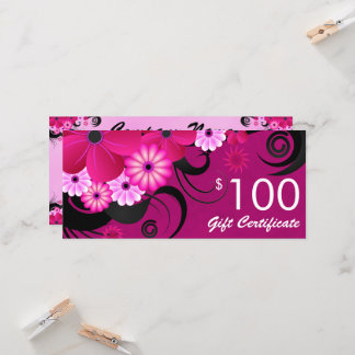 Fuchsia Purple Elegant Custom $100 Gift Voucher