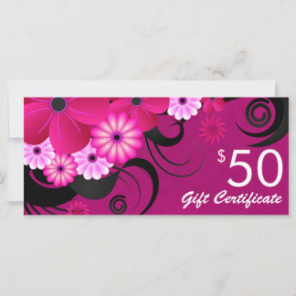 Fuchsia Purple Elegant Custom $50 Gift Certificate