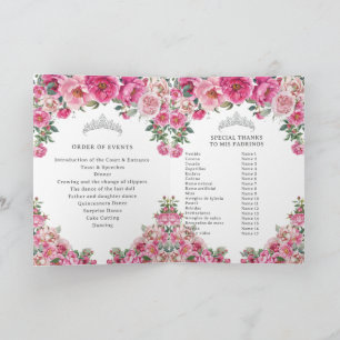 Fuchsia Quinceanera Padrinos Church Events Program Programme