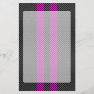 Fuchsia Racing Stripes in Carbon Fibre Style Stationery