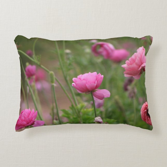 Fuchsia Ranunculus Decorative Cushion (Front)