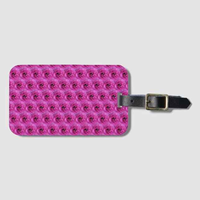 Fuchsia Ranunculus - Modern Floral Design Luggage Tag (Front Horizontal)