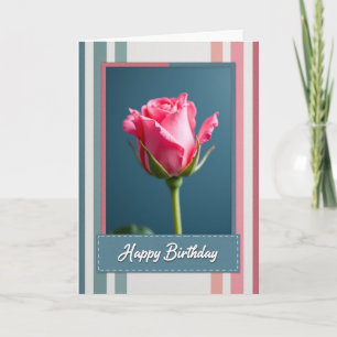Fuchsia Rose Birthday Card