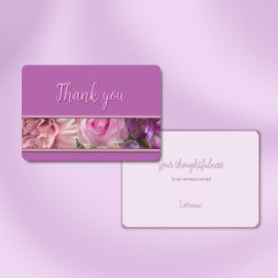 Fuchsia Rose Thank You Card