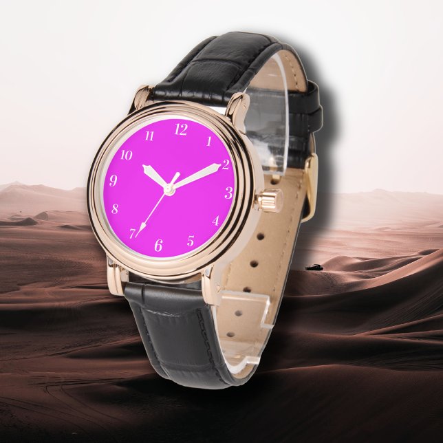 Fuchsia Solid Colour | Classic Elegant Watch (Creator Uploaded)