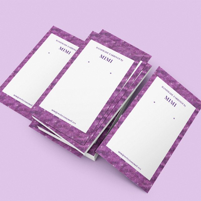 Fuchsia Sparkle Luxury Earring Display  Business Card (Creator Uploaded)
