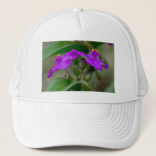 Fuchsia Spiderwort Twins Wildflower Gifts Apparel Trucker Hat