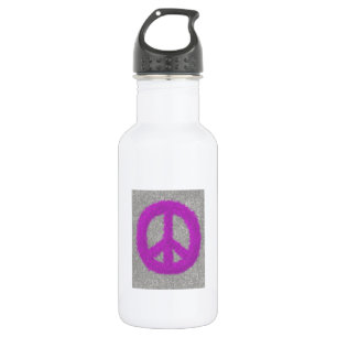 Fuchsia Splat Painted Peace Sign 532 Ml Water Bottle
