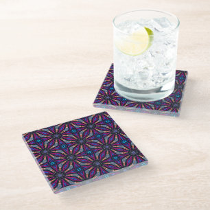 Fuchsia Stargazer Glass Coaster