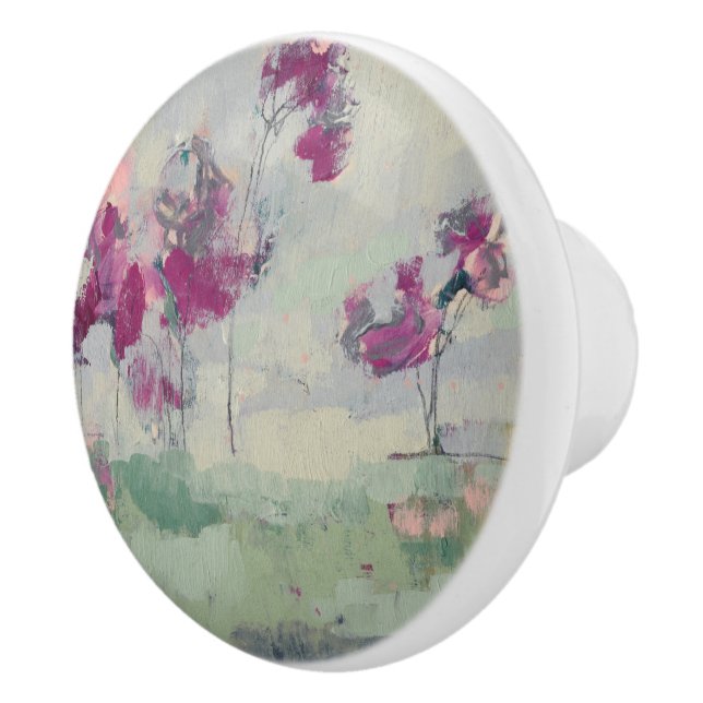 Fuchsia Treeline Ceramic Knob (Right)
