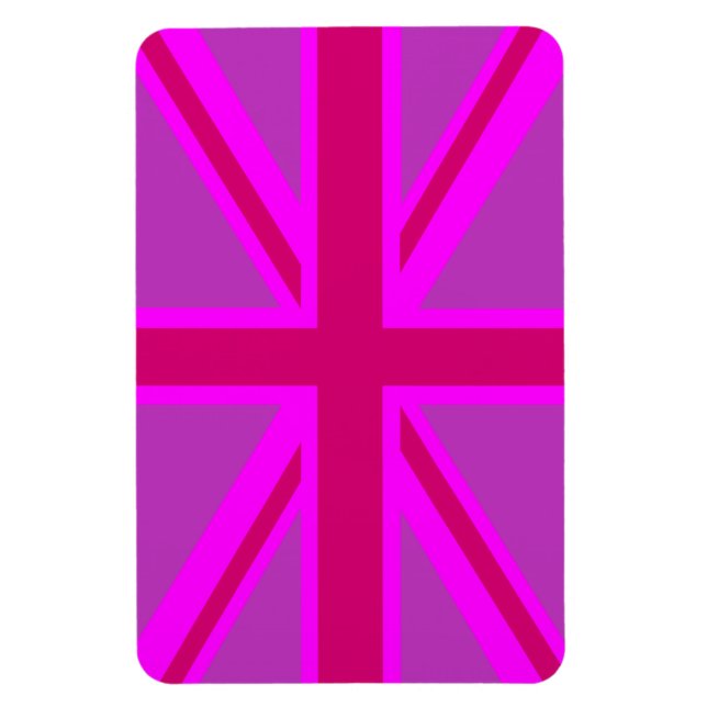Fuchsia Union Jack Magnet (Vertical)