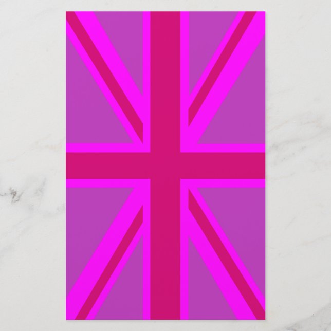 Fuchsia Union Jack Stationery (Front)