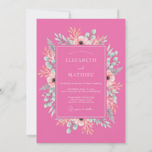 Fuchsia Vivacious Spring Wedding Invitation