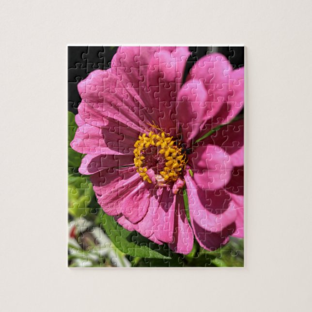 Fuchsia Zinnia Flower Close-Up Jigsaw Puzzle (Vertical)