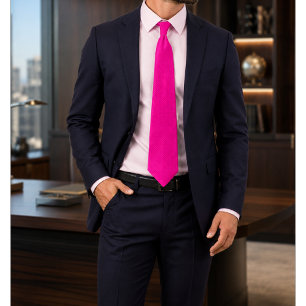 Fuchsielle Hot Pink Diagonal Stripe Tie
