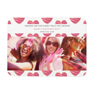 Fucshia Heart Best Friends Photo Happy Valentine's Magnet