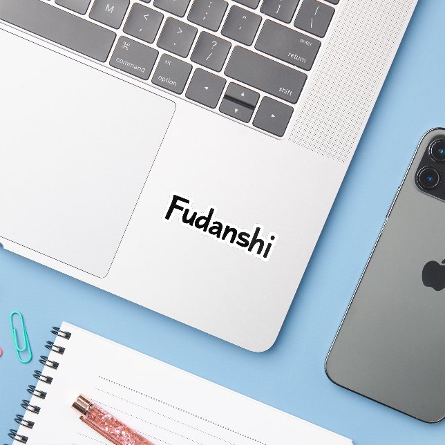 Fudanshi Simple Black Slogan (Laptop w/ iPhone)