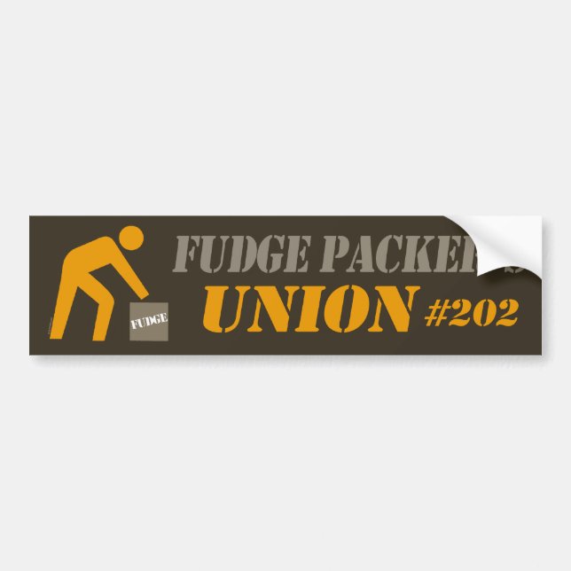 FUDGE PACKER'S UNION BUMPER STICKER (Front)