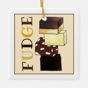 Fudge Stack Confection Confectionery Candy Sweets Ceramic Ornament