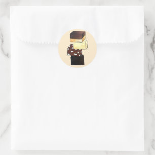 Fudge Stack Confection Confectionery Candy Sweets Classic Round Sticker