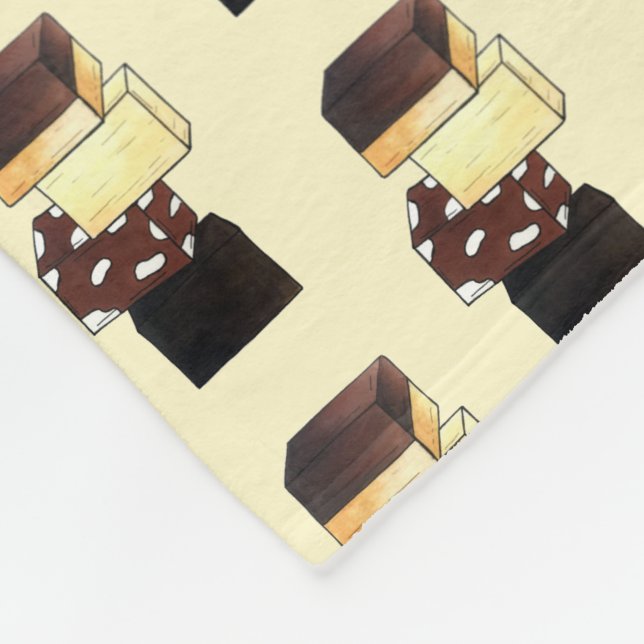Fudge Stack Confection Confectionery Candy Sweets Fleece Blanket (Corner)
