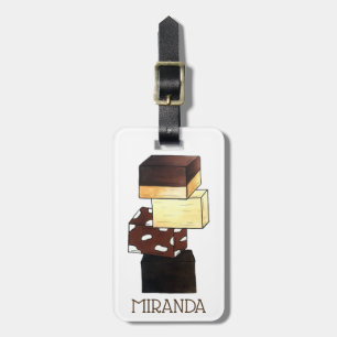 Fudge Stack Confection Confectionery Candy Sweets Luggage Tag