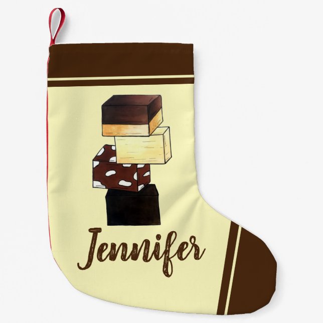 Fudge Stack Confection Confectionery Candy Sweets Small Christmas Stocking (Front)