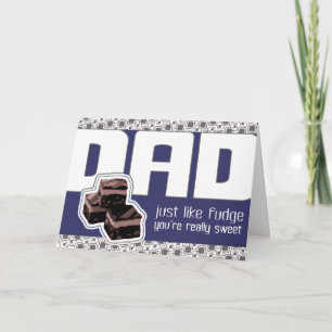 Fudging Father's Day or Dad's Birthday blue card