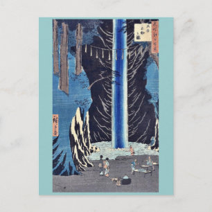 Fudo Falls, Oji by Ando, Hiroshige Ukiyoe Postcard