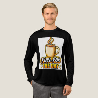 Fuel for the Day Coffee Typography Graphic T-Shirt Tri-Blend Shirt