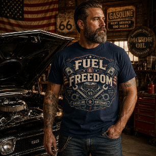 Fuel & Freedom   Vintage Garage Culture Americana  T-Shirt