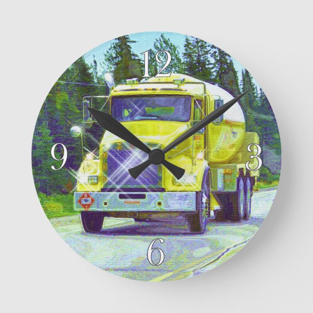 Fuel & Gas Tanker Truck Wall Clock (Front)