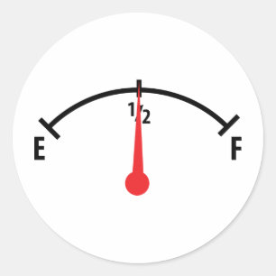 fuel indicator icon classic round sticker