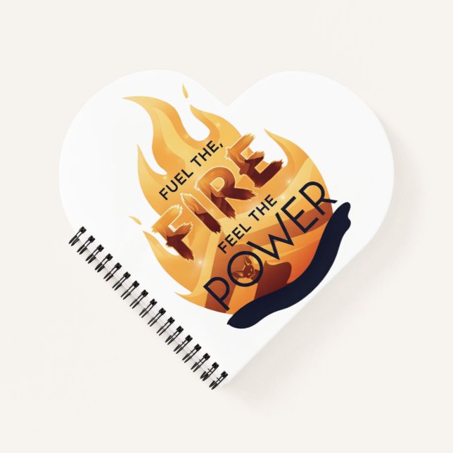 Fuel the Fire Feel the Power Motivational Tee Notebook (Front)
