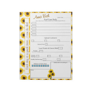Fuel Your Body 6 Times Per Day Food Tracker Notepad