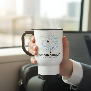 Fuel Your Brain Coding Addict Developer Travel Mug
