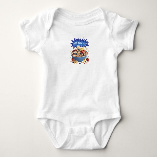 Fuel Your Day Cereal Baby Bodysuit (Front)