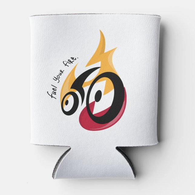Fuel Your Fire. cycling motivation Can Cooler (Front)