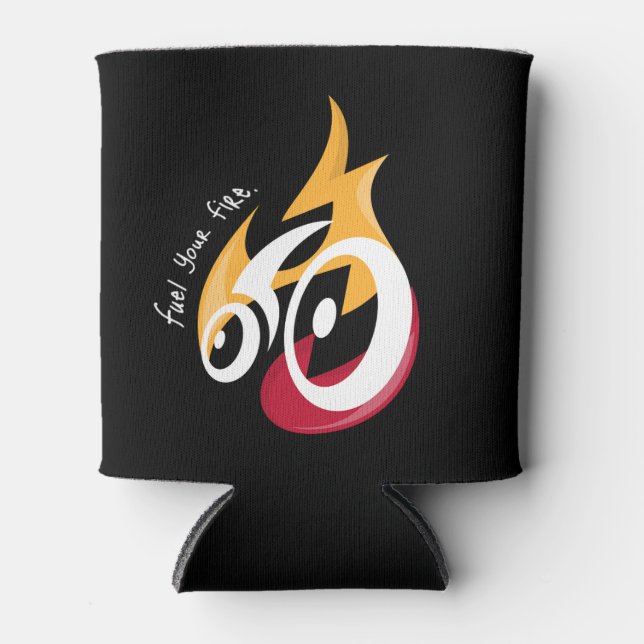 Fuel Your Fire. cycling motivation Can Cooler (Front)