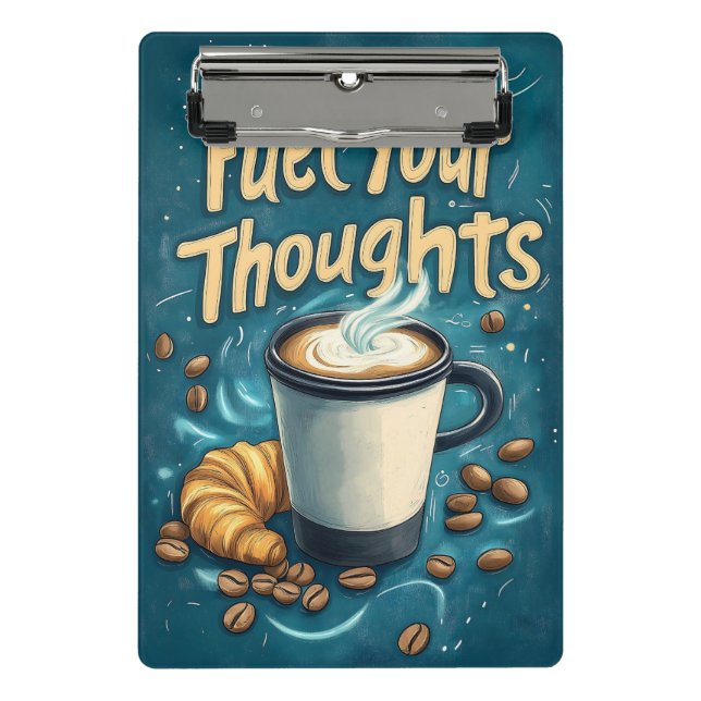 Fuel Your Thoughts with Coffee and Creativity  Mini Clipboard (Front)