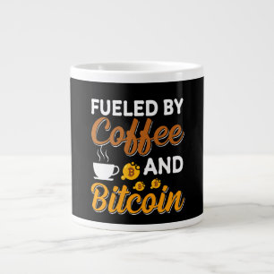 FUELED BY COFFEE AND BITCOIN COFFEE LARGE COFFEE MUG