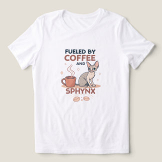Fueled by Coffee and Sphynx Cat Art Tri-Blend Shirt