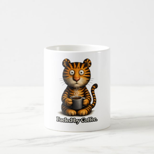 🐯☕ “Fueled by Coffee” Tiger Mug 🔥🧡 (Center)