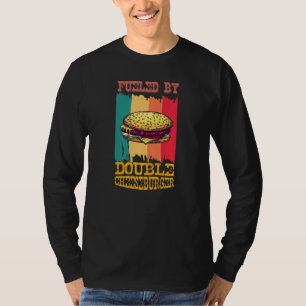 Fueled By Double Cheeseburger Retro Vintage Fast F T-Shirt