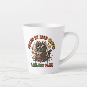 Fueled By Iced Coffee And Holiday Panic Funny Latte Mug