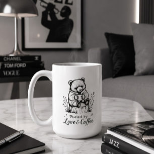 Fueled by Love & Coffee Funny Bear T-Shirt Mug