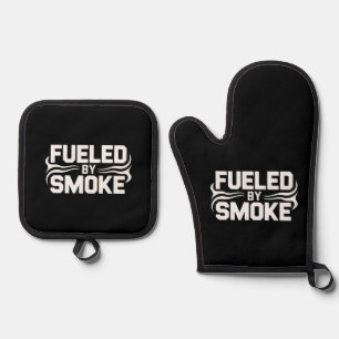 Fueled By Smoke BBQ Grill Oven Mitt & Pot Holder Set