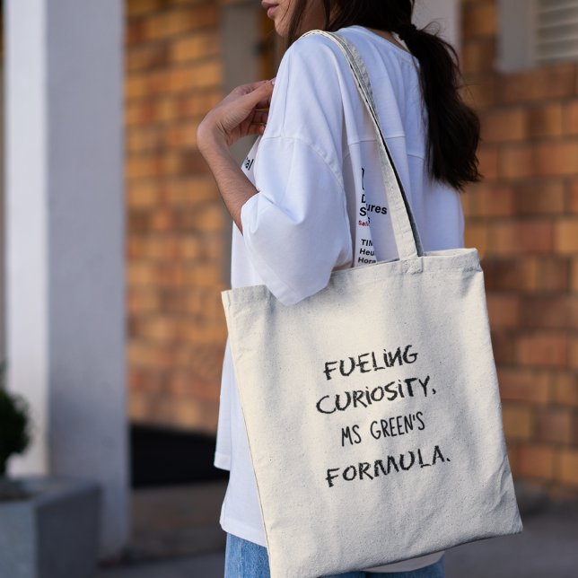 Fueling Curiosity Personalized Chemistry Teachers Tote Bag (Shop now and explore the perfect blend of style and tribute!)